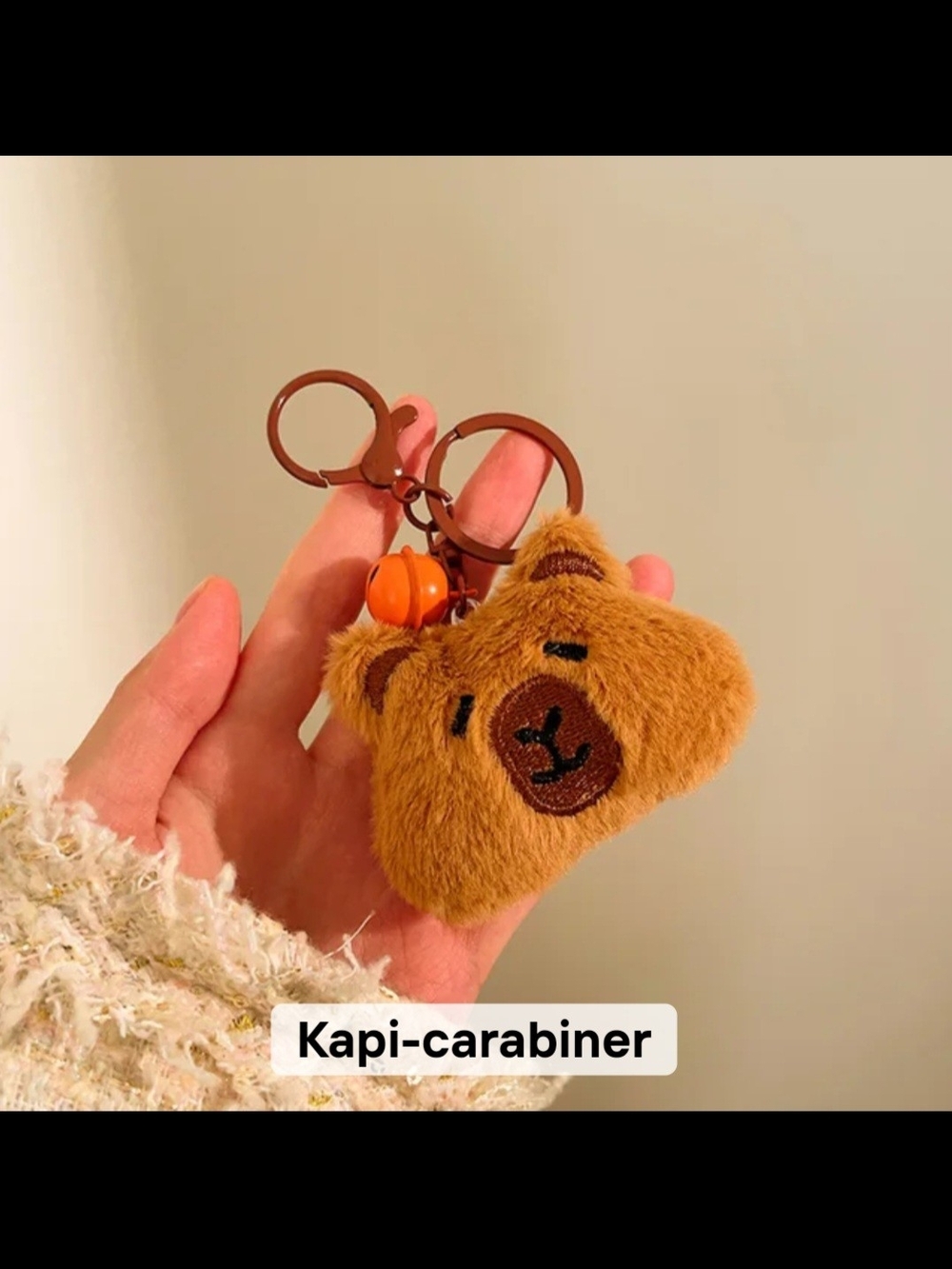 Keychain Plush Bear Carabiner - Brown NWOT